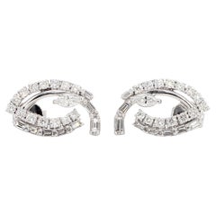 Pendientes de oro blanco con diamante marquesa blanco natural de 1,16 quilates TW