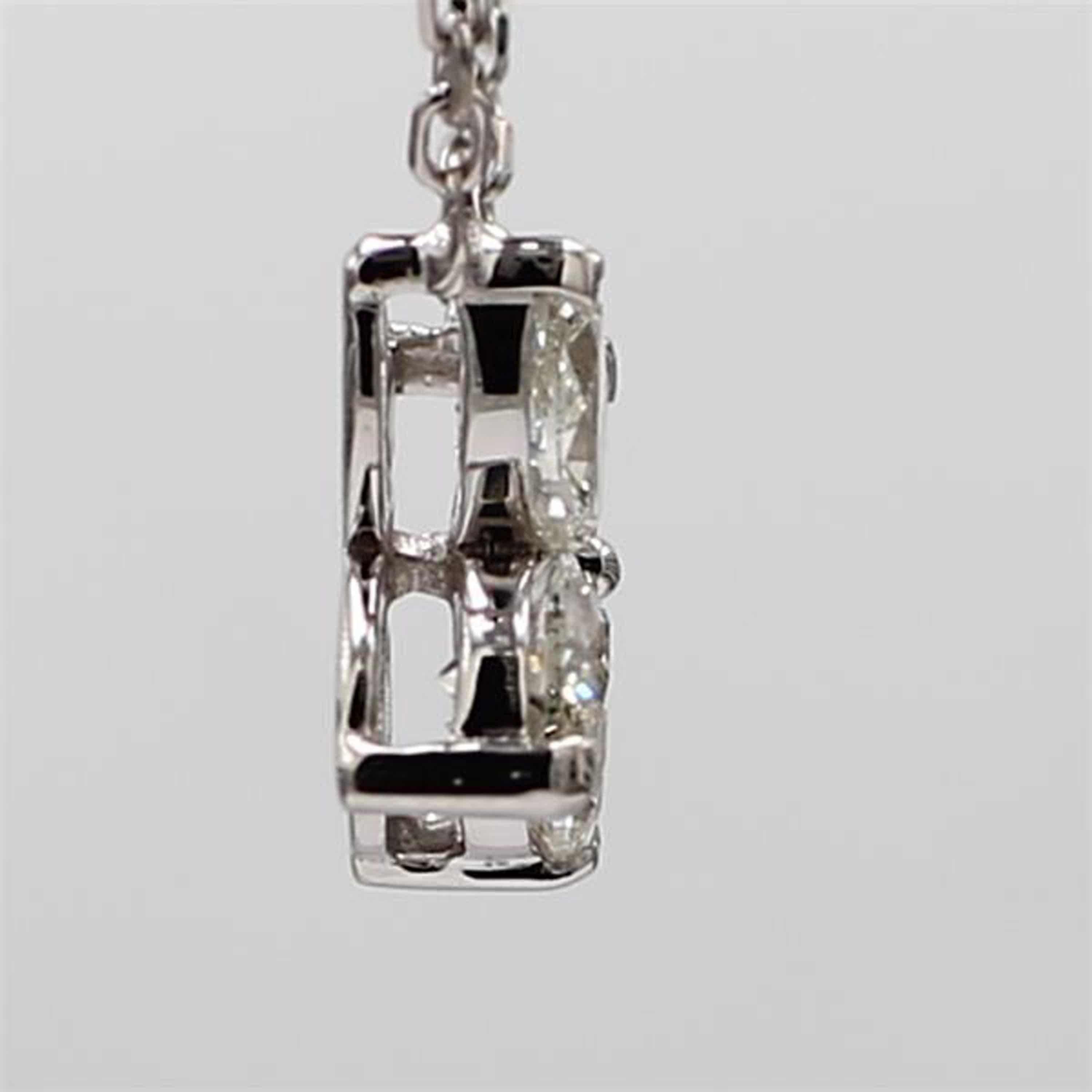 Natural White Marquise Diamond .94 Carat TW White Gold Drop Necklace In New Condition For Sale In New York, NY