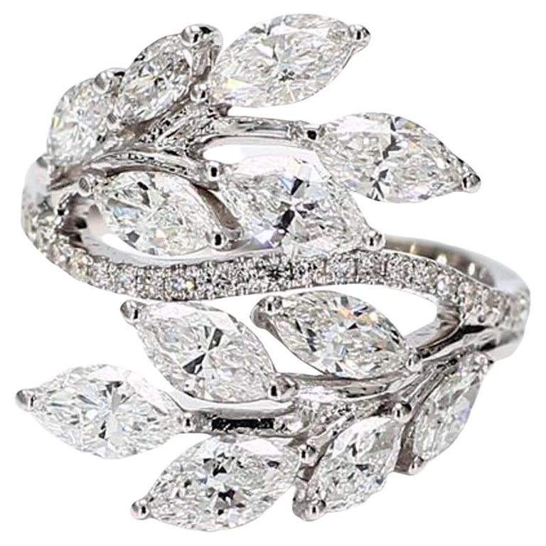 Bague Vintage Or Blanc 18K Perles Et Diamants - Taille ITA 21/US 9.5 - Années 90