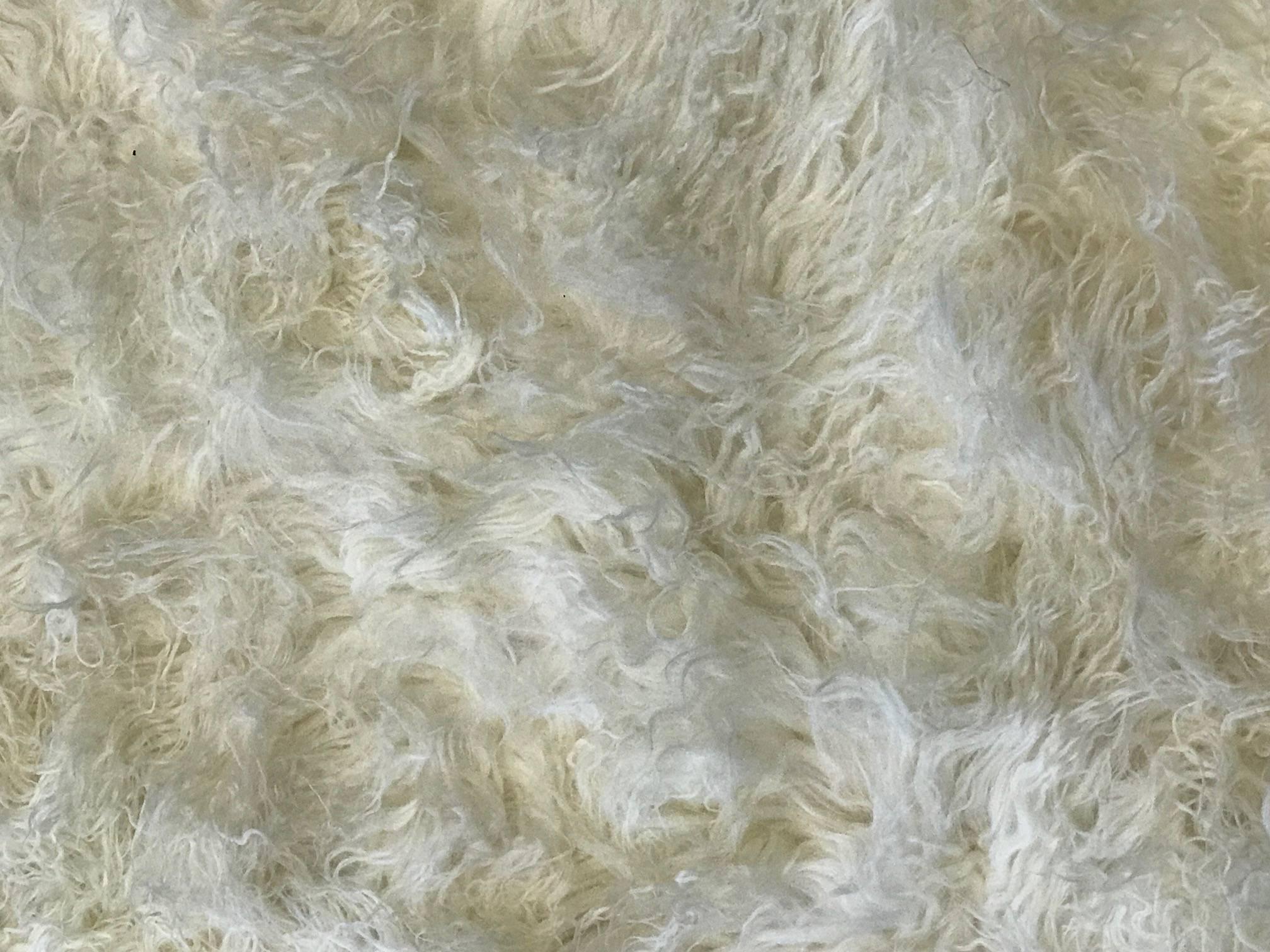 Unknown Natural White Mongolian Tibet Lamb Rug