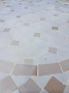 Natural / White Moroccan Mosaic Side Table, CR4