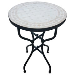 Natural / White Moroccan Mosaic Side Table, CR4