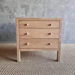 Natural White Oak 3 Drawer Nightstand with Soft Close Drawers