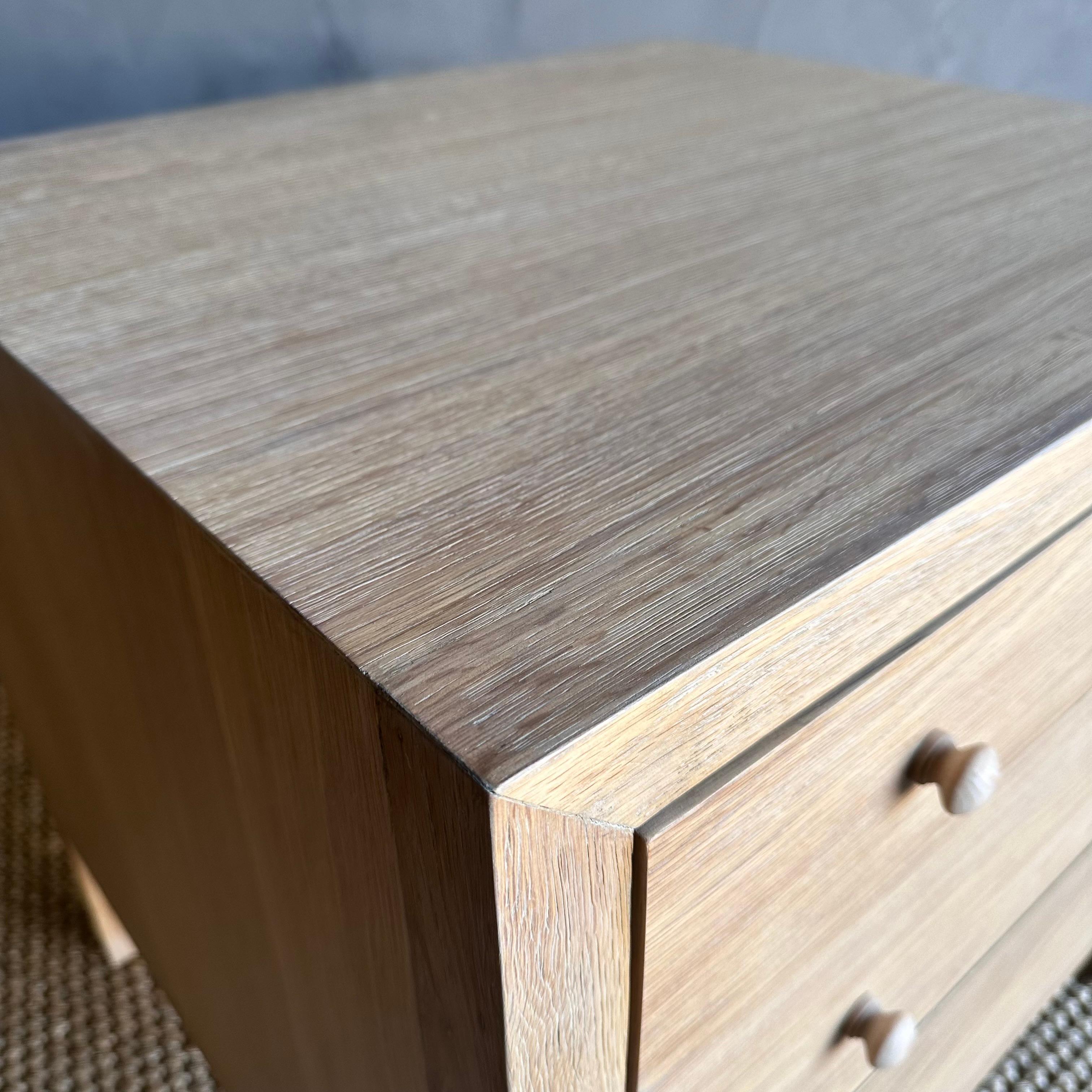 Natural White Oak 3 Drawer Nightstand with Soft Close Drawers For Sale 2