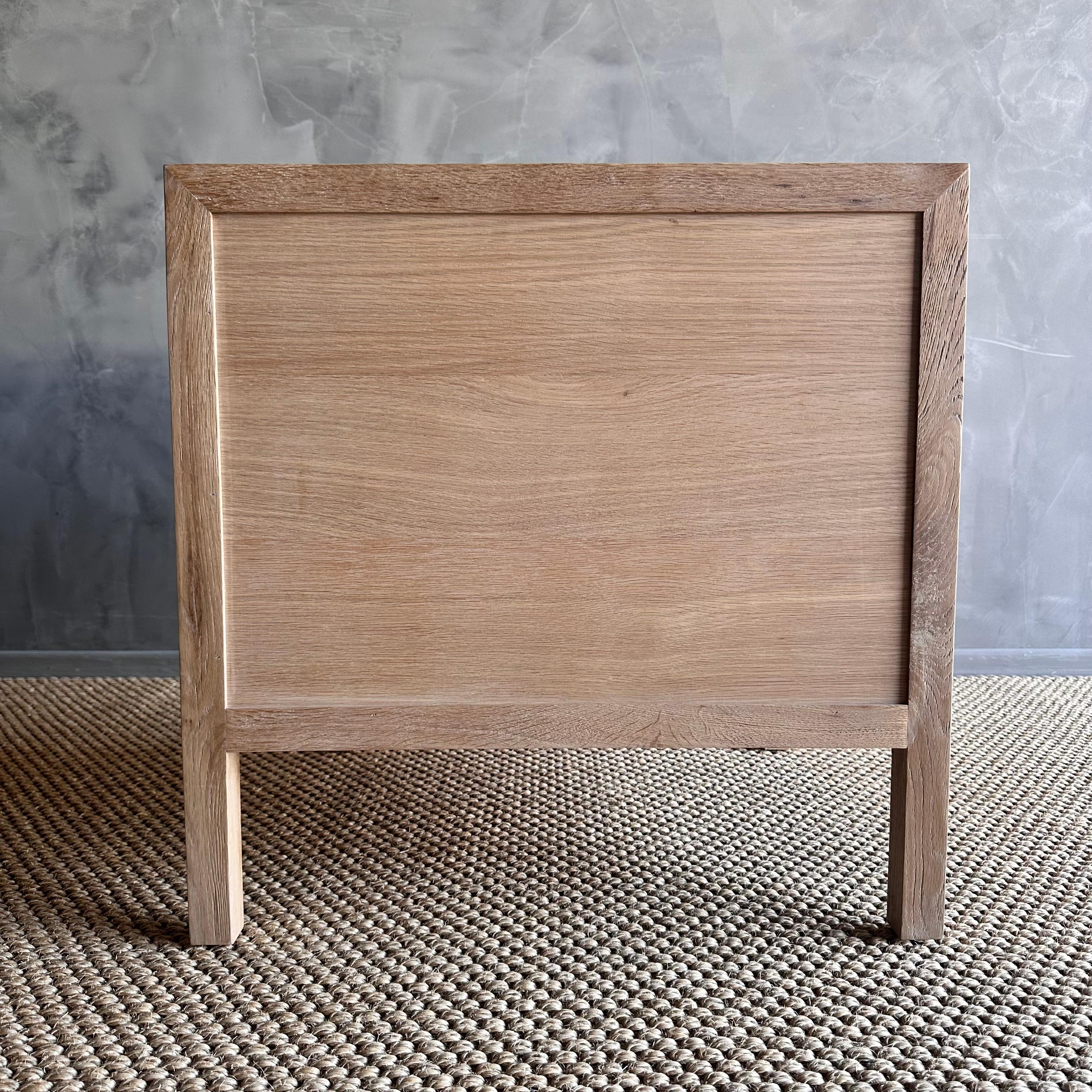 Natural White Oak 3 Drawer Nightstand with Soft Close Drawers For Sale 3