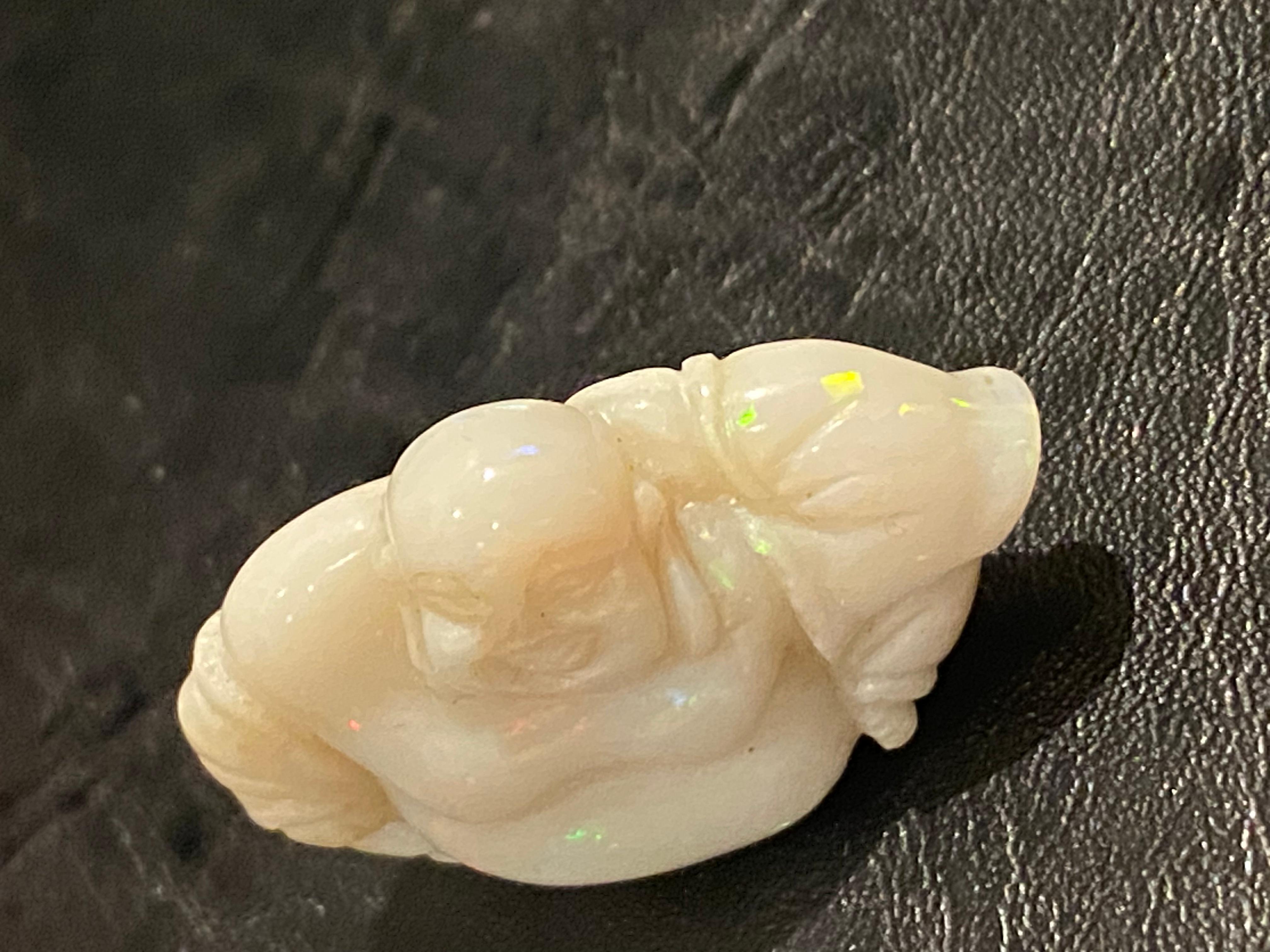 Natural White Opal Laughing Buddha 