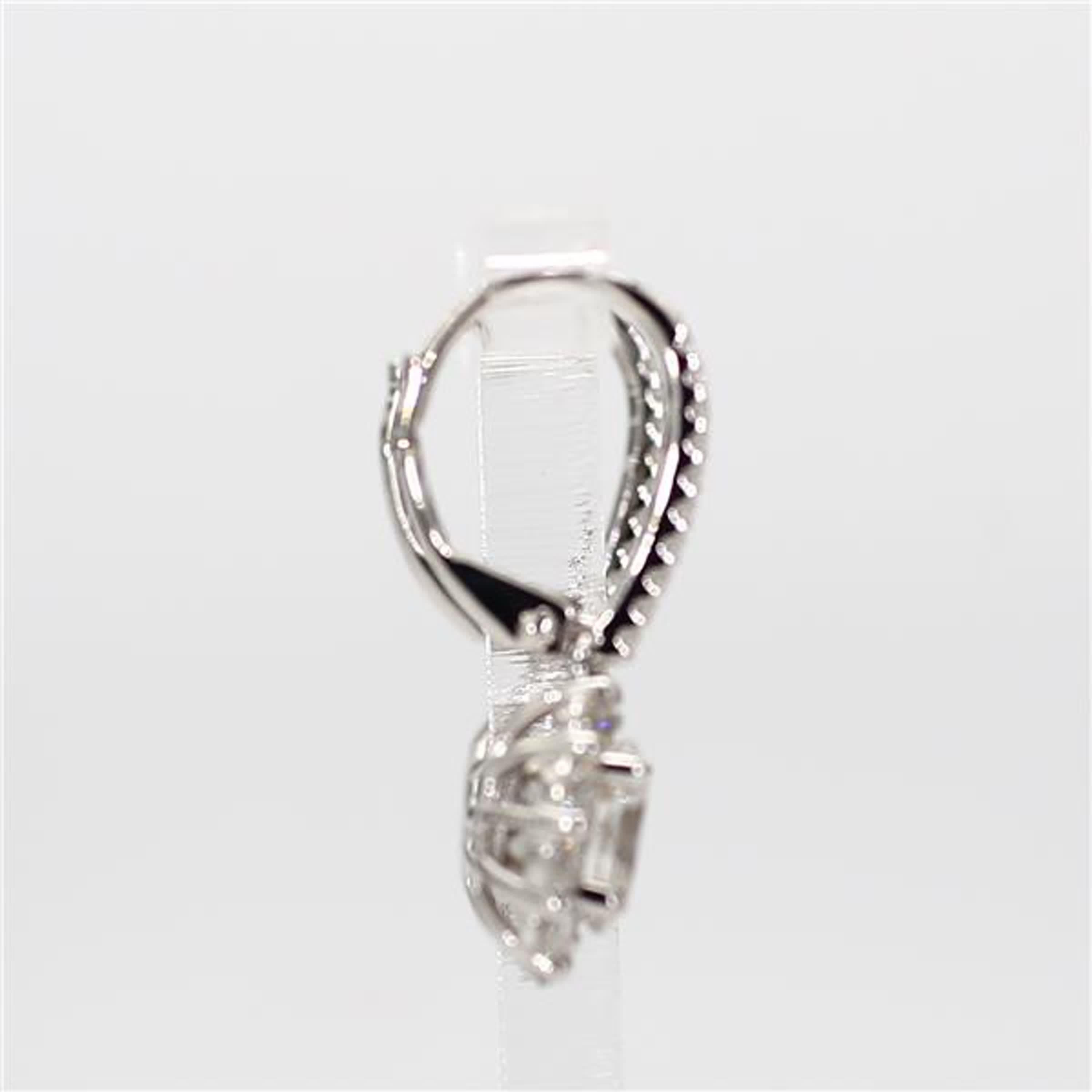 Women's Natural White Oval Diamond 2.40 Carat TW White Gold Drop Earrings