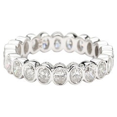 Natural White Oval Diamond 2.71 Carat TW White Gold Cocktail Band