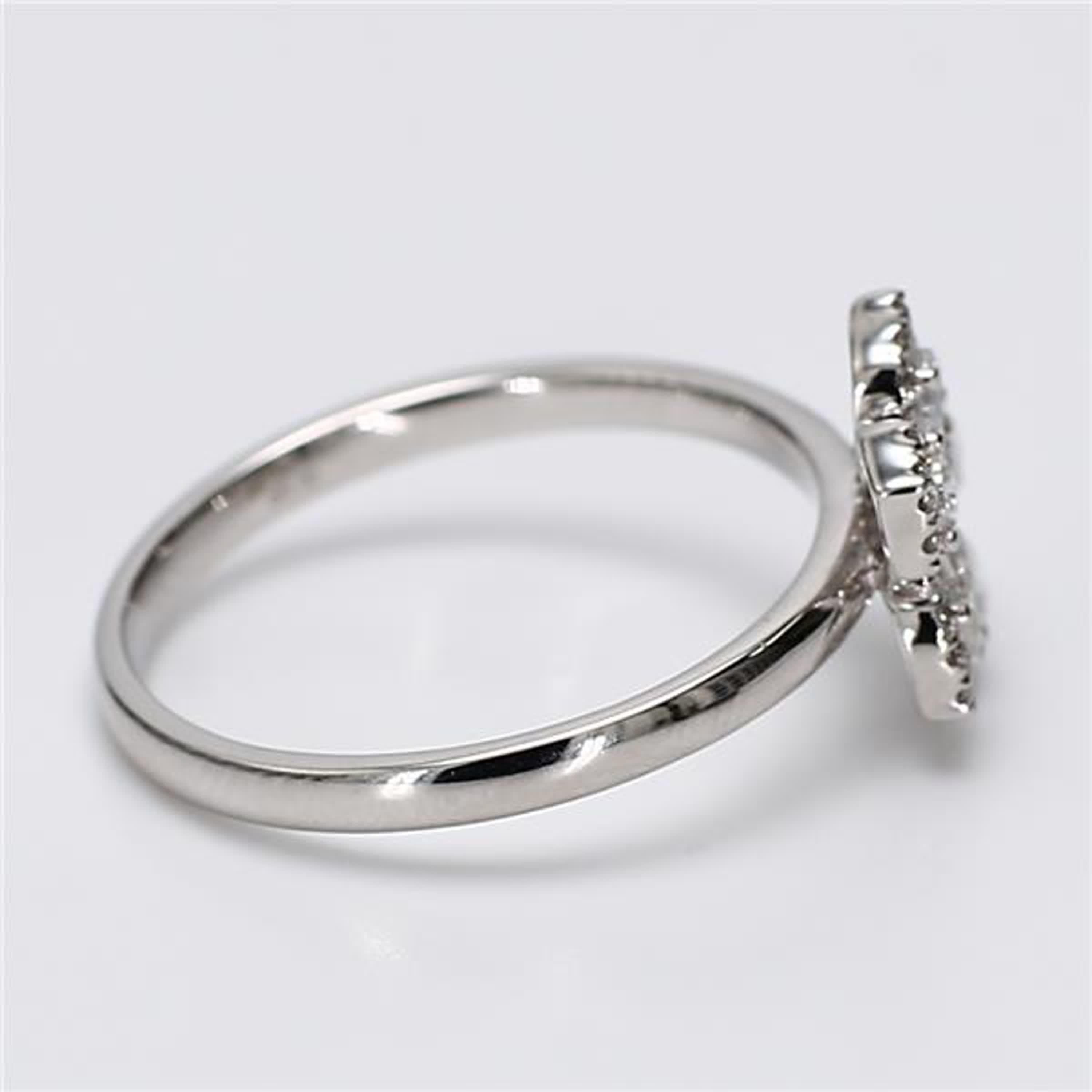 Women's Natural White Pear and Round Diamond .52 Carat TW White Gold Fashion Ring