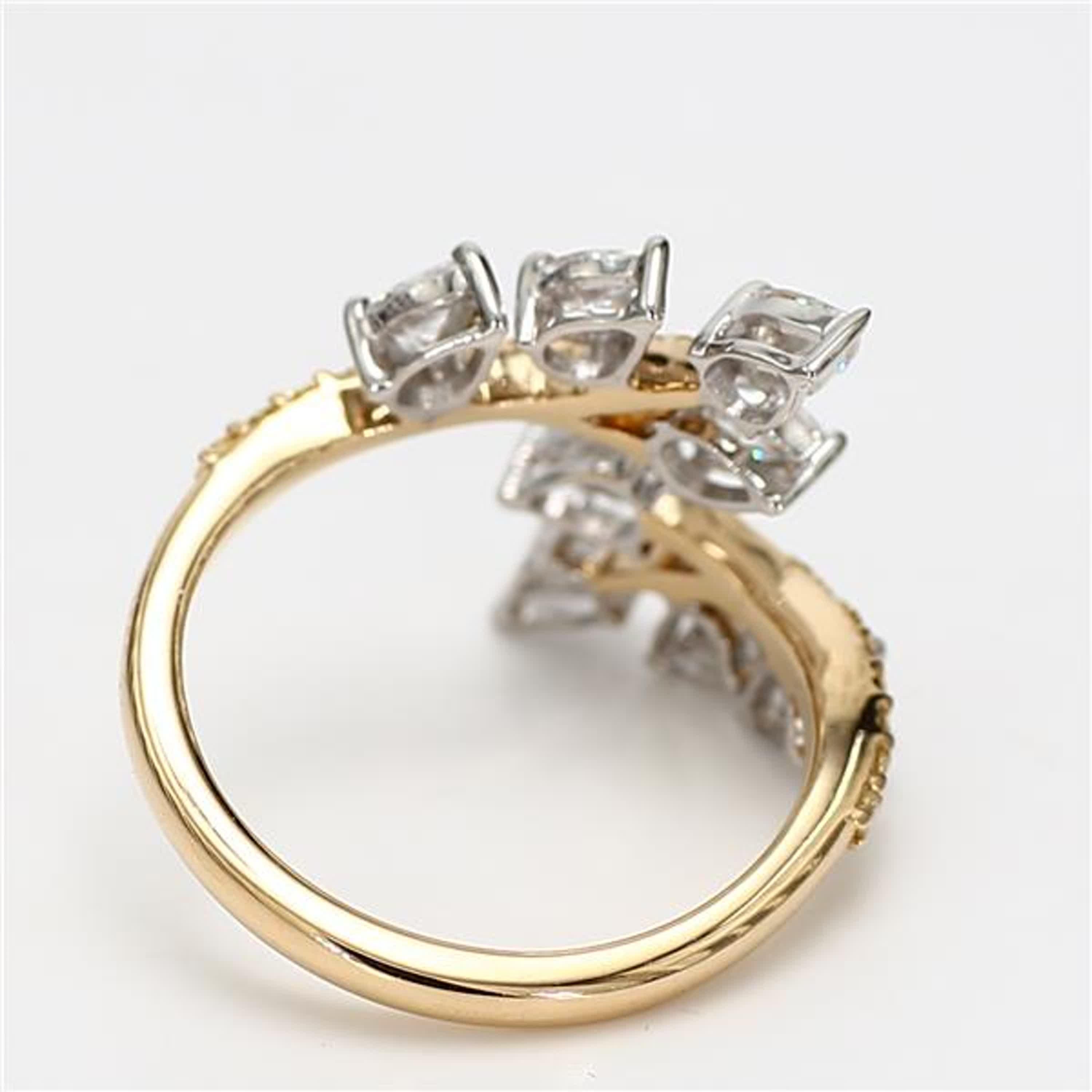 Natural White Pear Diamond 1.42 Carat TW Gold Cocktail Ring In New Condition For Sale In New York, NY