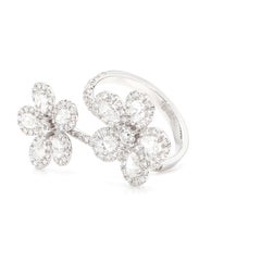 Natural White Pear Diamond 2.62 Carat TW White Gold Cocktail Ring