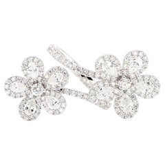 Natural White Pear Diamond 2.62 Carat TW White Gold Cocktail Ring