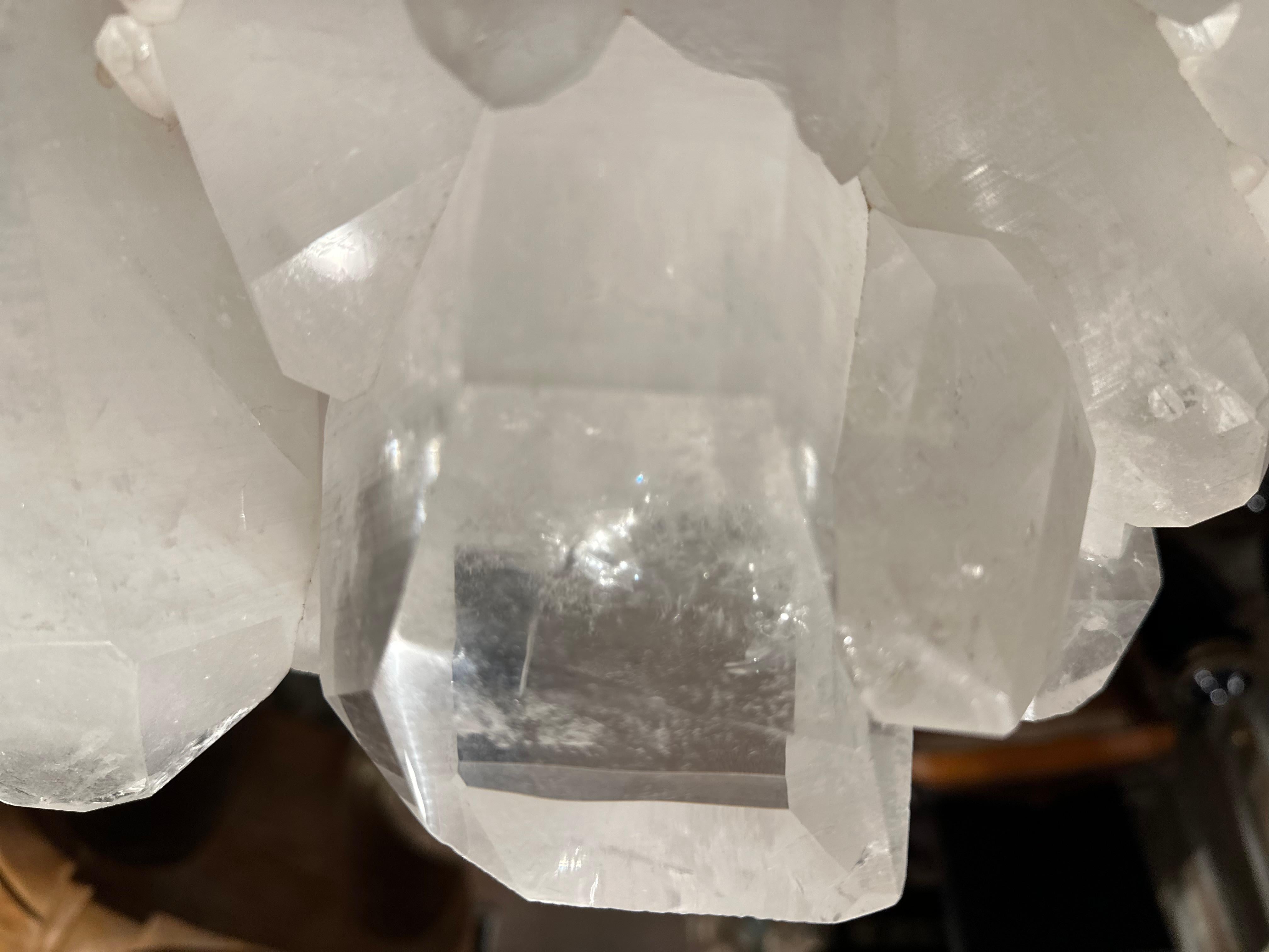 Natural White Quartz Rock Crystal On Stand  In Good Condition For Sale In Southall, GB