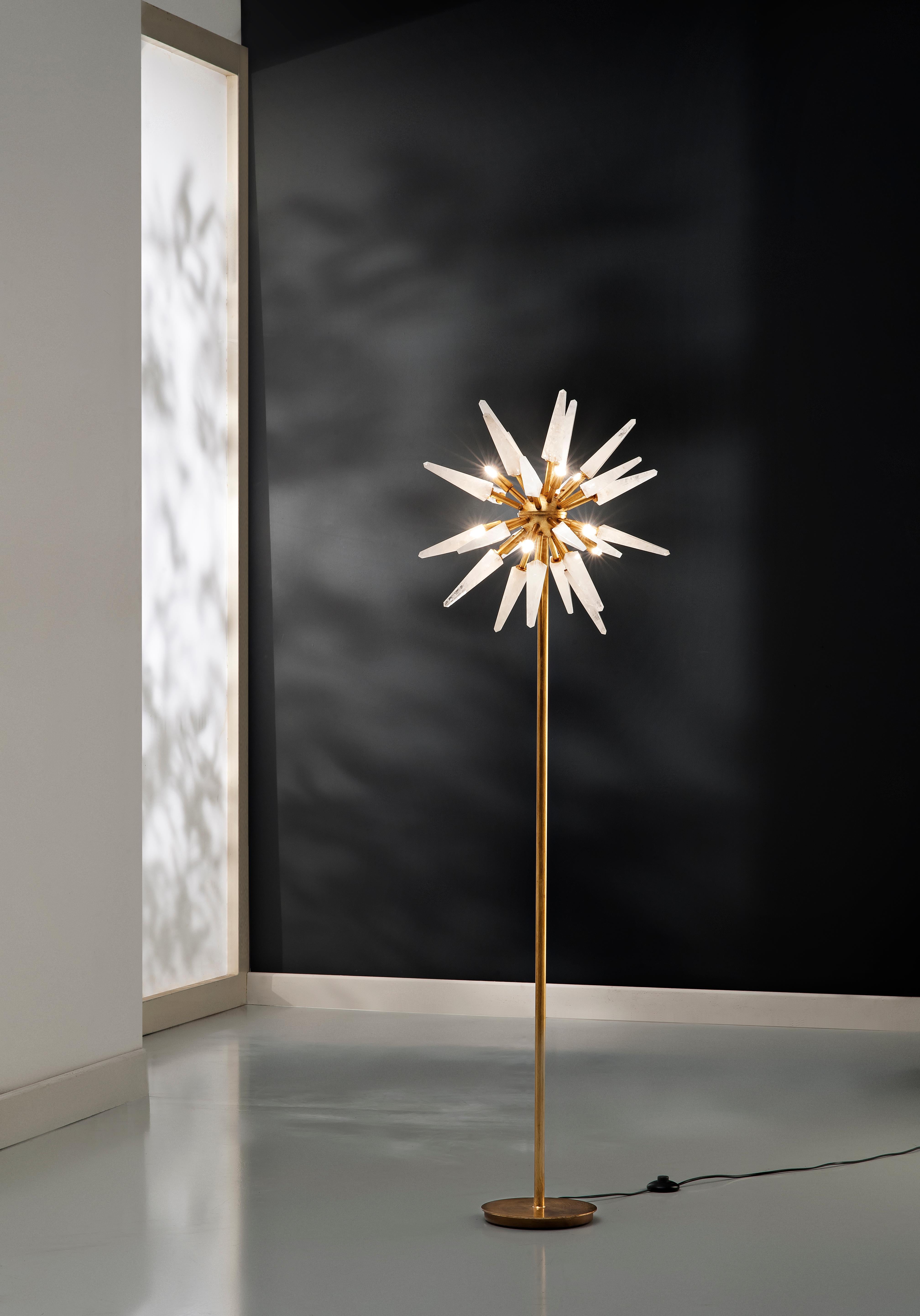Modern Natural White Quartz Floor Lamp by Aver  For Sale