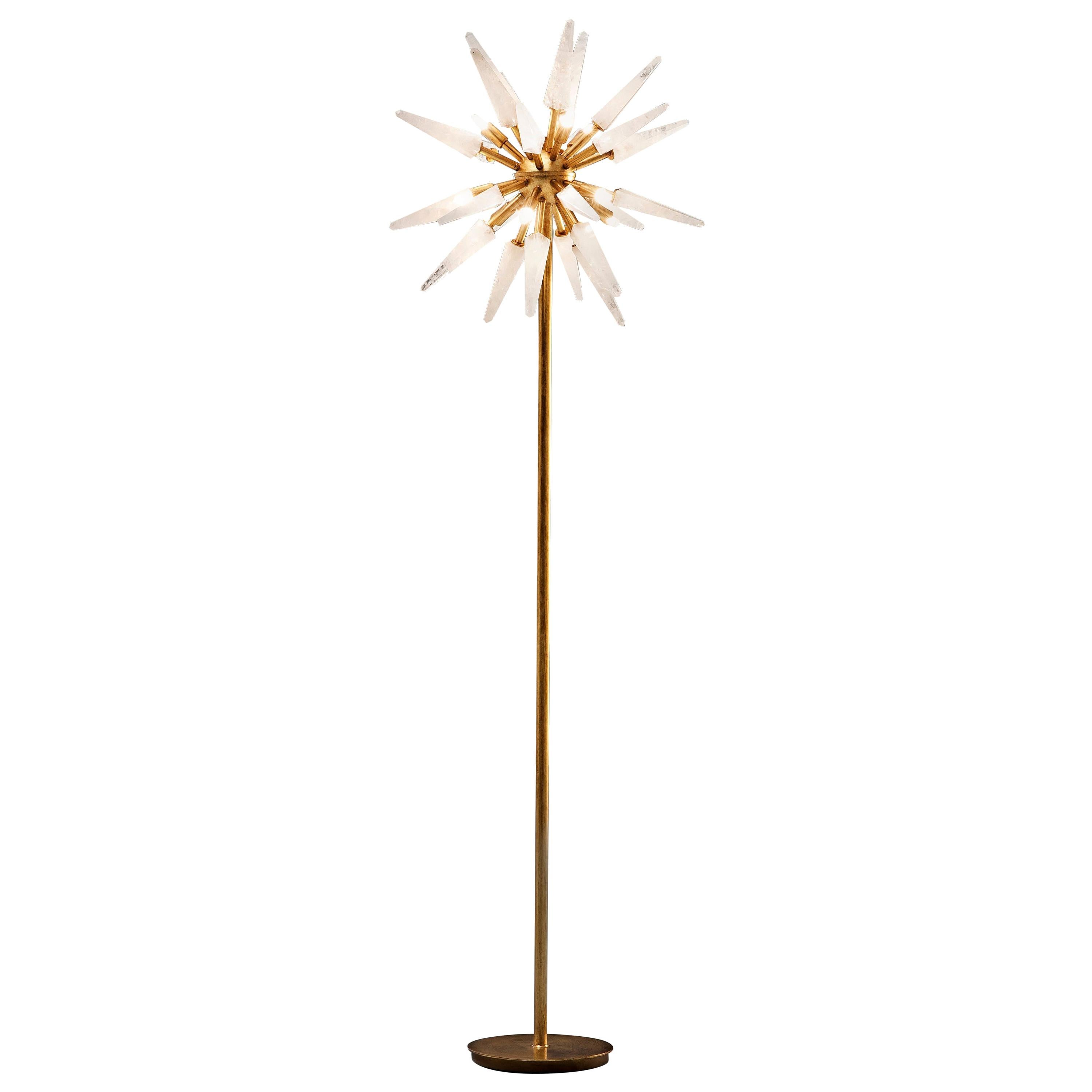 Natural White Quartz Floor Lamp by Aver  For Sale