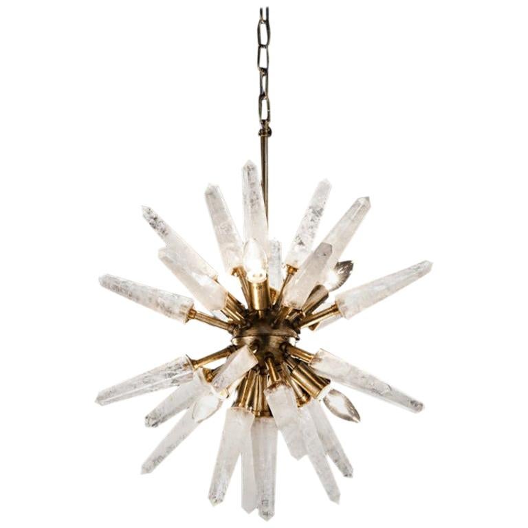Natural White Quartz Sputnik, Small Iconic Pendant Lamp