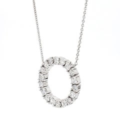 Natural White Radiant Diamond 1.35 Carat TW Gold Drop Pendant