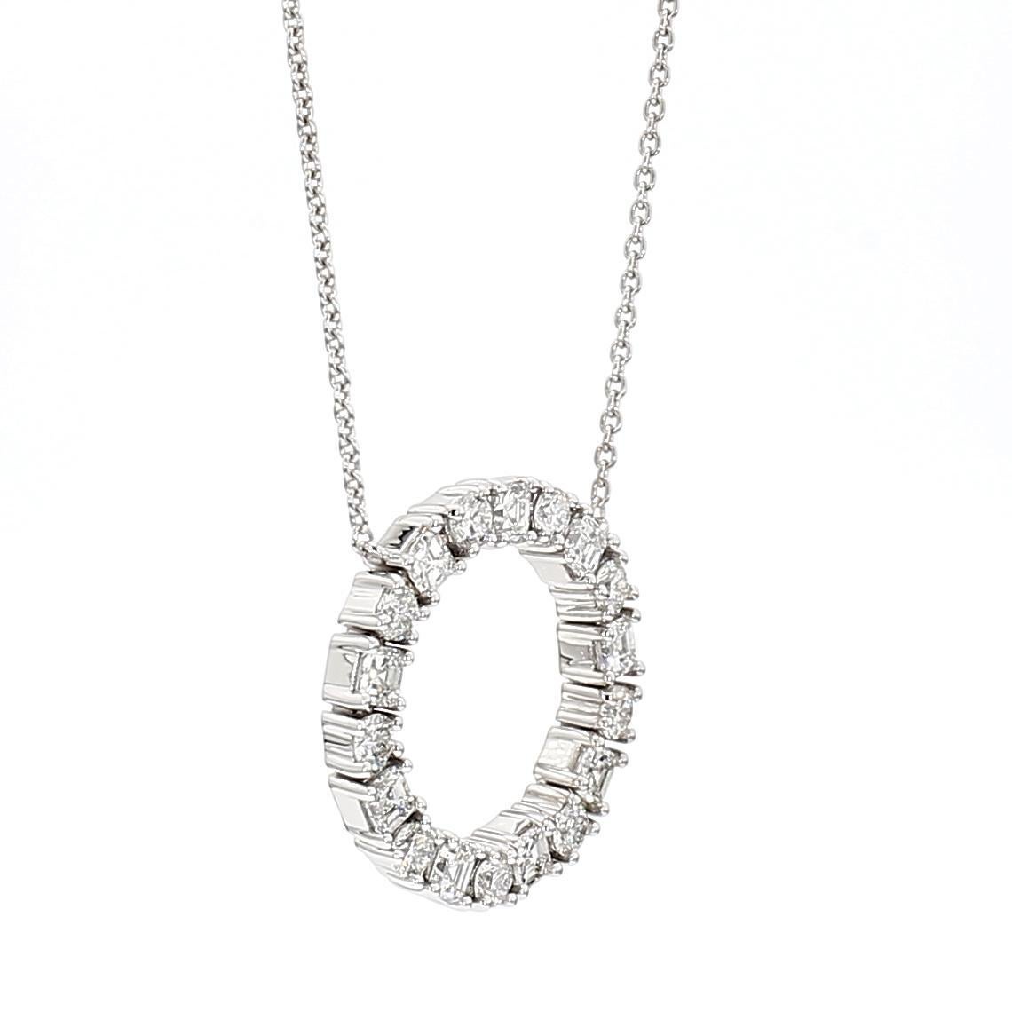 Taglio radiant Ciondolo a goccia in oro con diamante bianco naturale radiante da 1,35 carati TW in vendita