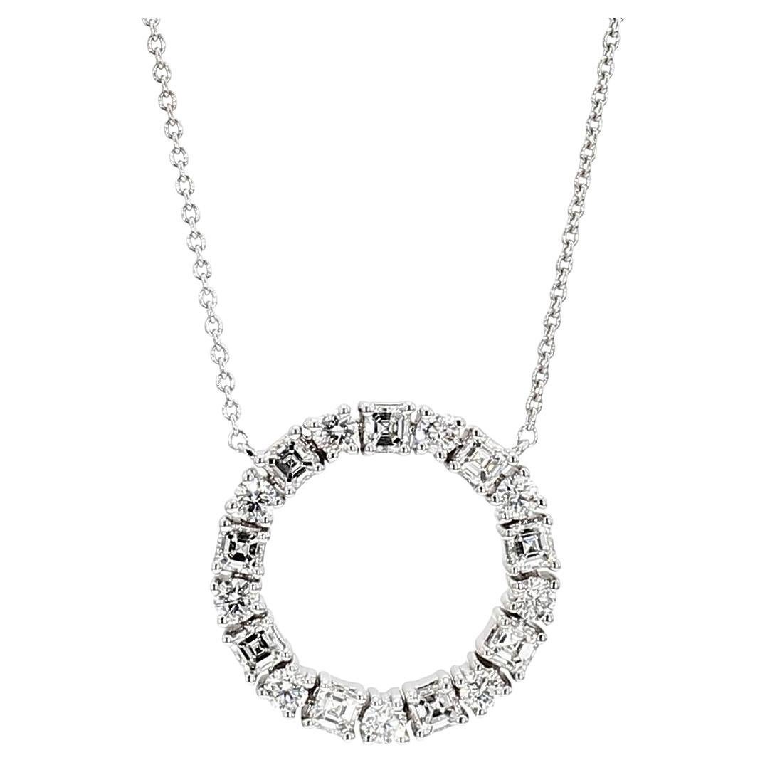 Ciondolo a goccia in oro con diamante bianco naturale radiante da 1,35 carati TW