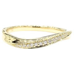 Natural White Round Diamond 0.08 Carat TW Yellow Gold Wedding Band