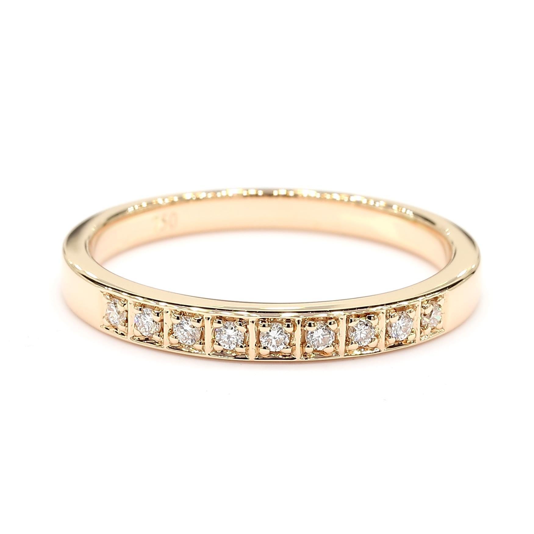 Cocktailring aus Roségold mit natürlichem, weißem, rundem Diamant 0.10 Karat TW (Zeitgenössisch) im Angebot