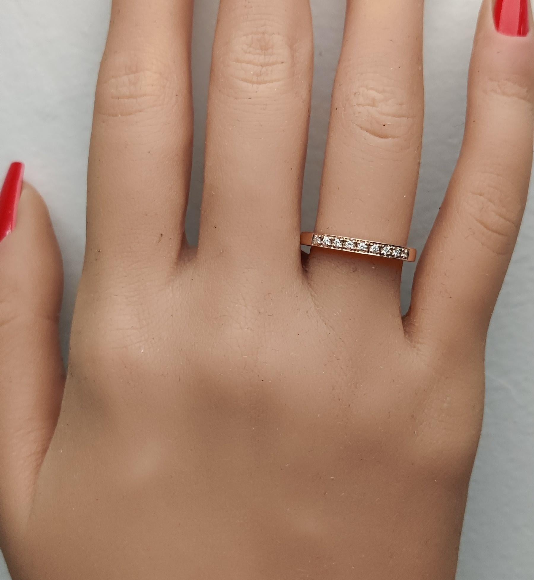 Cocktailring aus Roségold mit natürlichem, weißem, rundem Diamant 0.10 Karat TW im Zustand „Neu“ im Angebot in New York, NY