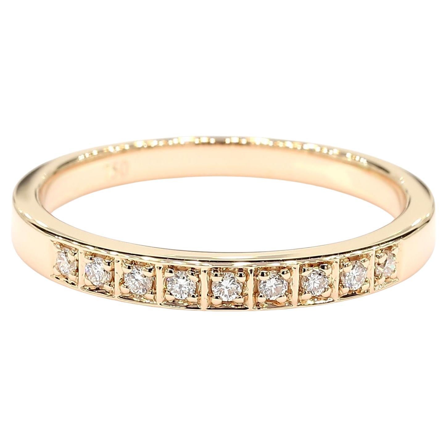 Natural White Round Diamond 0.10 Carat TW Rose Gold Cocktail Band