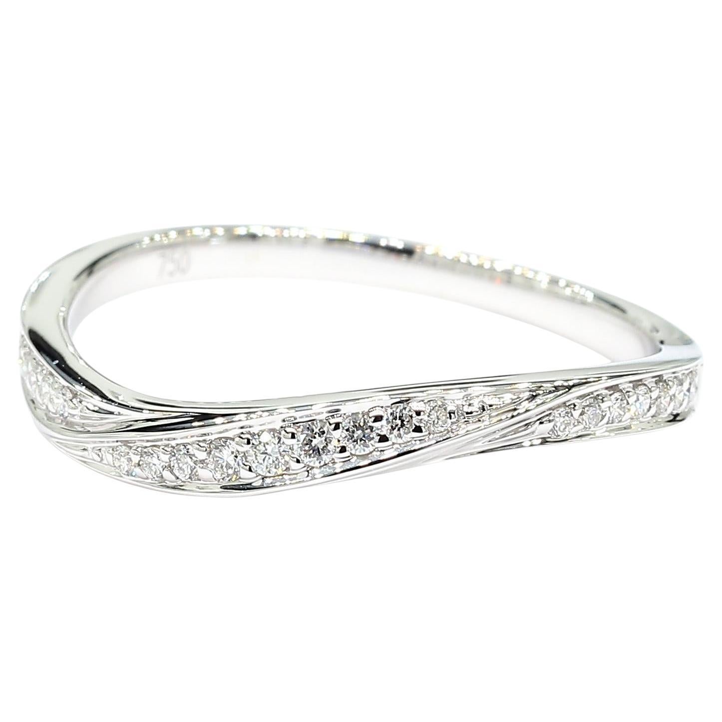 Natural White Round Diamond 0.10 Carat TW White Gold Wedding Band