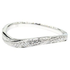 Natural White Round Diamond 0.10 Carat TW White Gold Wedding Band