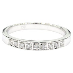 Natural White Round Diamond 0.10 Carat TW White Gold Wedding Band