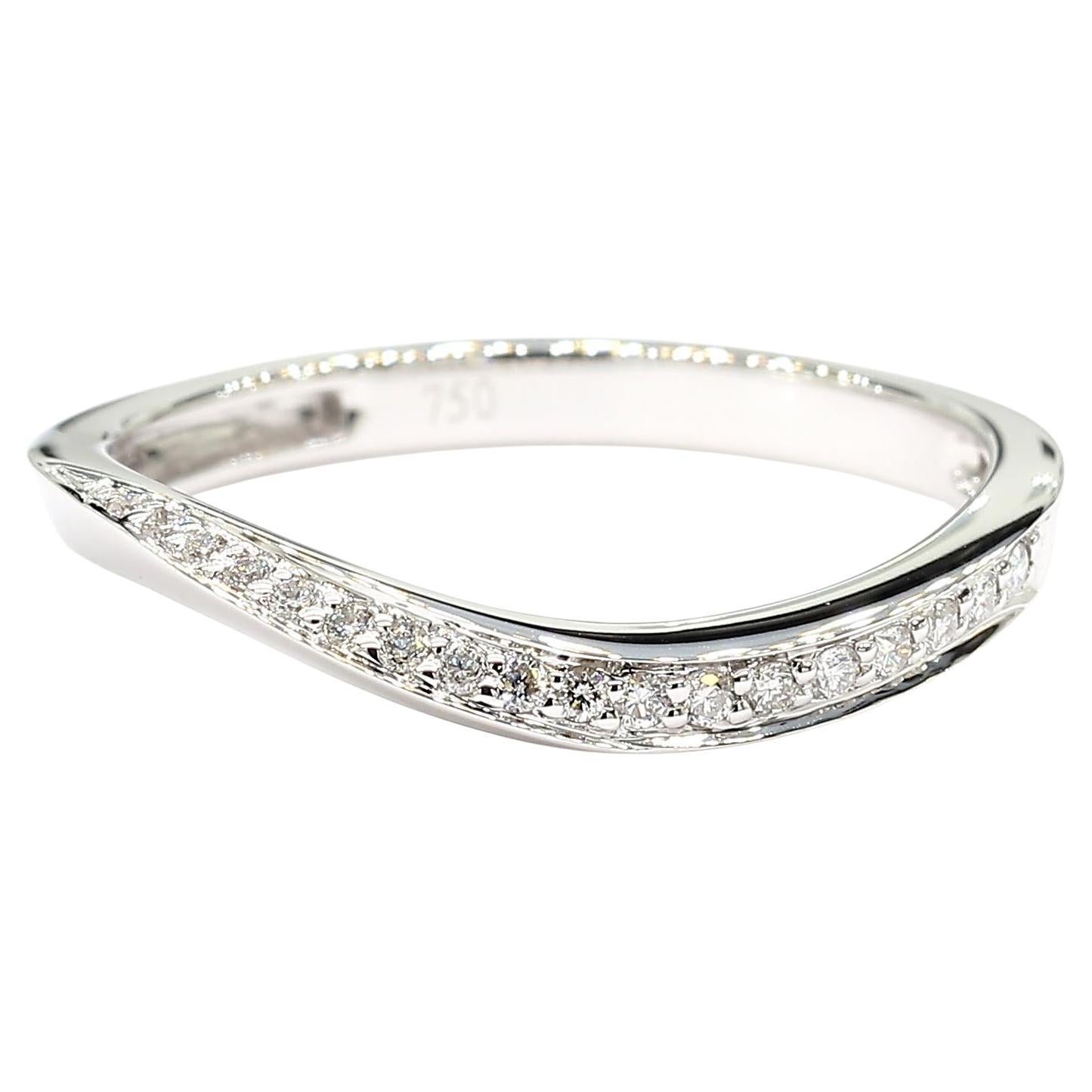 Natural White Round Diamond 0.10 Carat TW White Gold Wedding Band