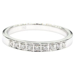 Natural White Round Diamond 0.10 Carat TW White Gold Wedding Band