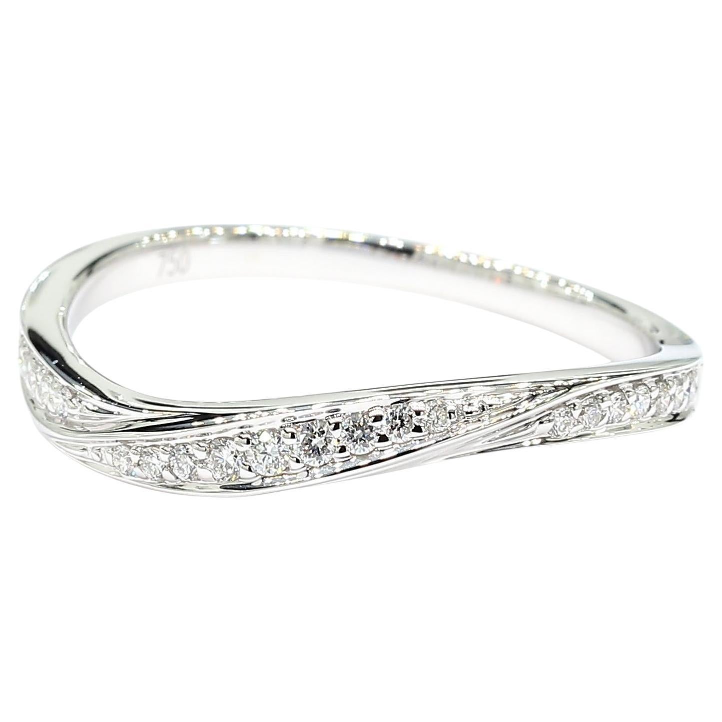 Natural White Round Diamond 0.10 Carat TW White Gold Wedding Band
