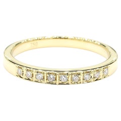 Natural White Round Diamond 0.10 Carat TW Yellow Gold Wedding Band