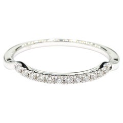 Natural White Round Diamond 0.13 Carat TW White Gold Wedding Band