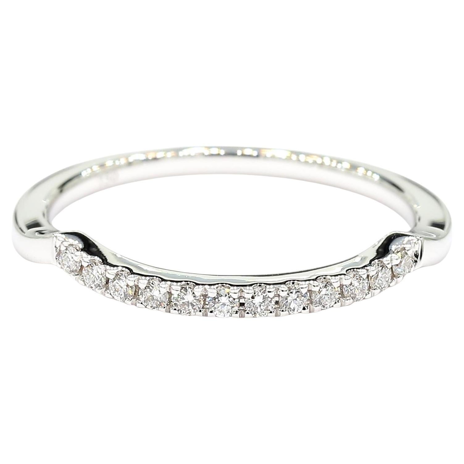 Natural White Round Diamond 0.13 Carat TW White Gold Wedding Band