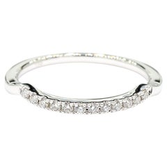 Natural White Round Diamond 0.13 Carat TW White Gold Wedding Band