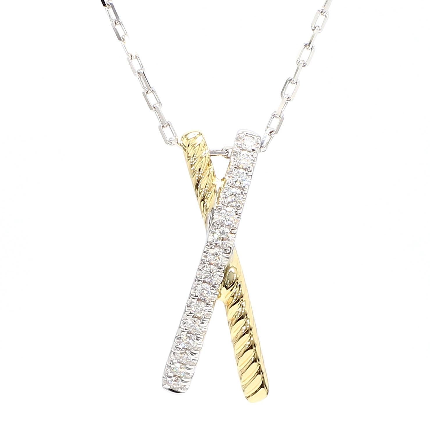 Contemporain Pendentif en or blanc avec diamant rond naturel de 0.17 carat TW en vente