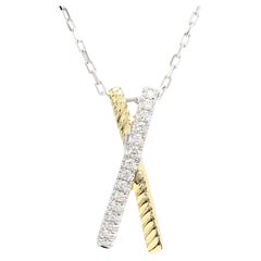 Natural White Round Diamond 0.17 Carat TW White Gold Drop Pendant