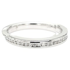 Natural White Round Diamond 0.19 Carat TW White Gold Wedding Band
