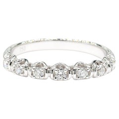 Natural White Round Diamond 0.23 Carat TW White Gold Wedding Band