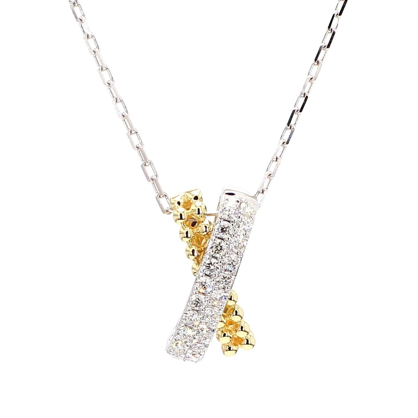 Contemporain Pendentif en or blanc naturel de 0.26 carat poids total en vente