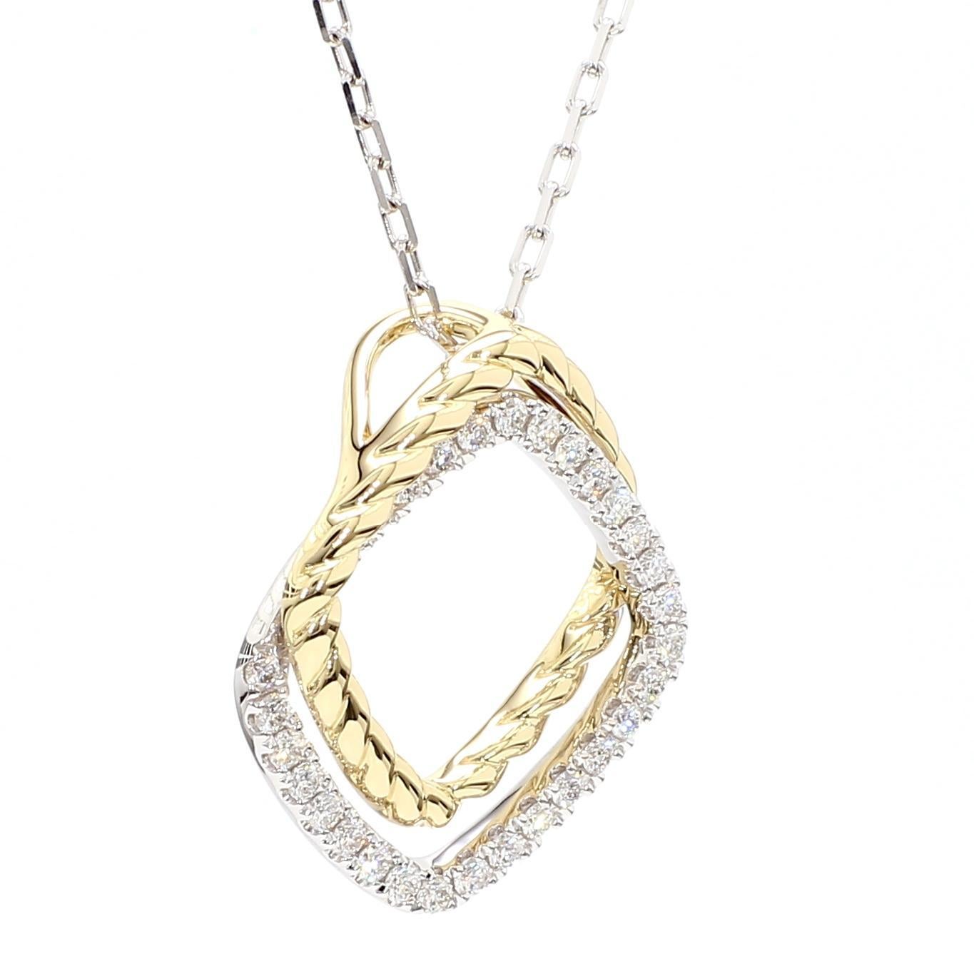 Taille ronde Pendentif en or blanc naturel avec diamant rond de 0,26 carat poids total en vente