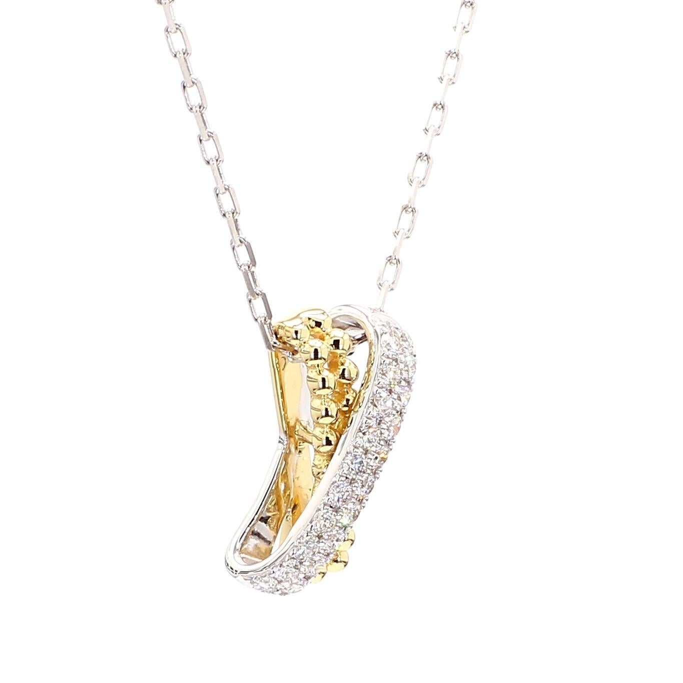 Taille ronde Pendentif en or blanc naturel de 0.26 carat poids total en vente
