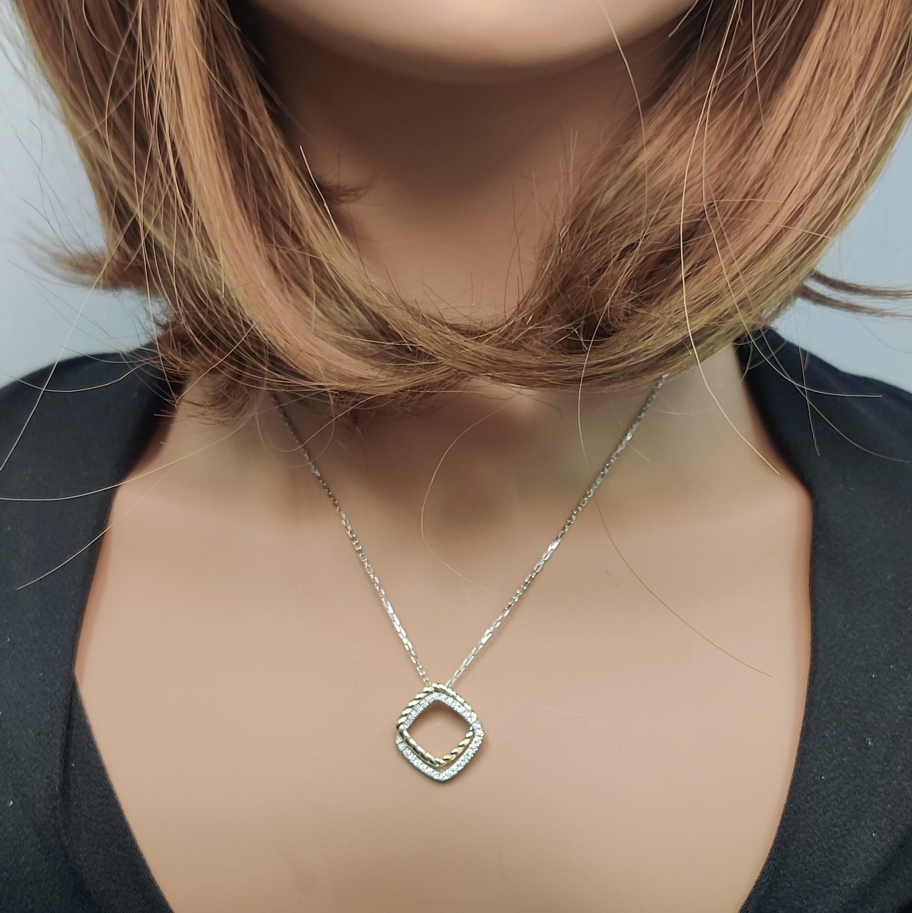 Pendentif en or blanc naturel avec diamant rond de 0,26 carat poids total Neuf - En vente à New York, NY