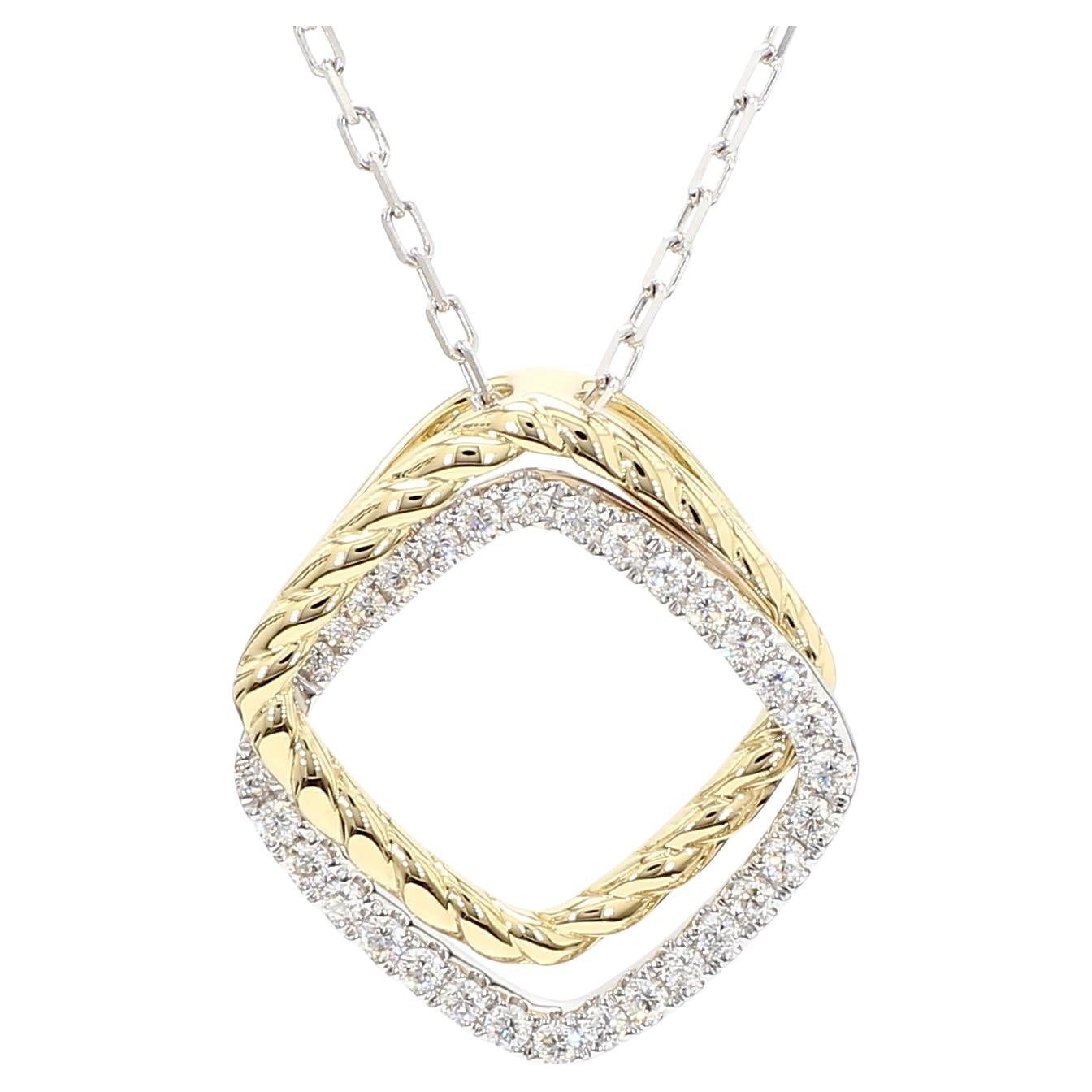 Ciondolo a goccia in oro con diamante tondo bianco naturale da 0,26 carati TW