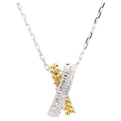 Natural White Round Diamond 0.26 Carat TW Gold Drop Pendant