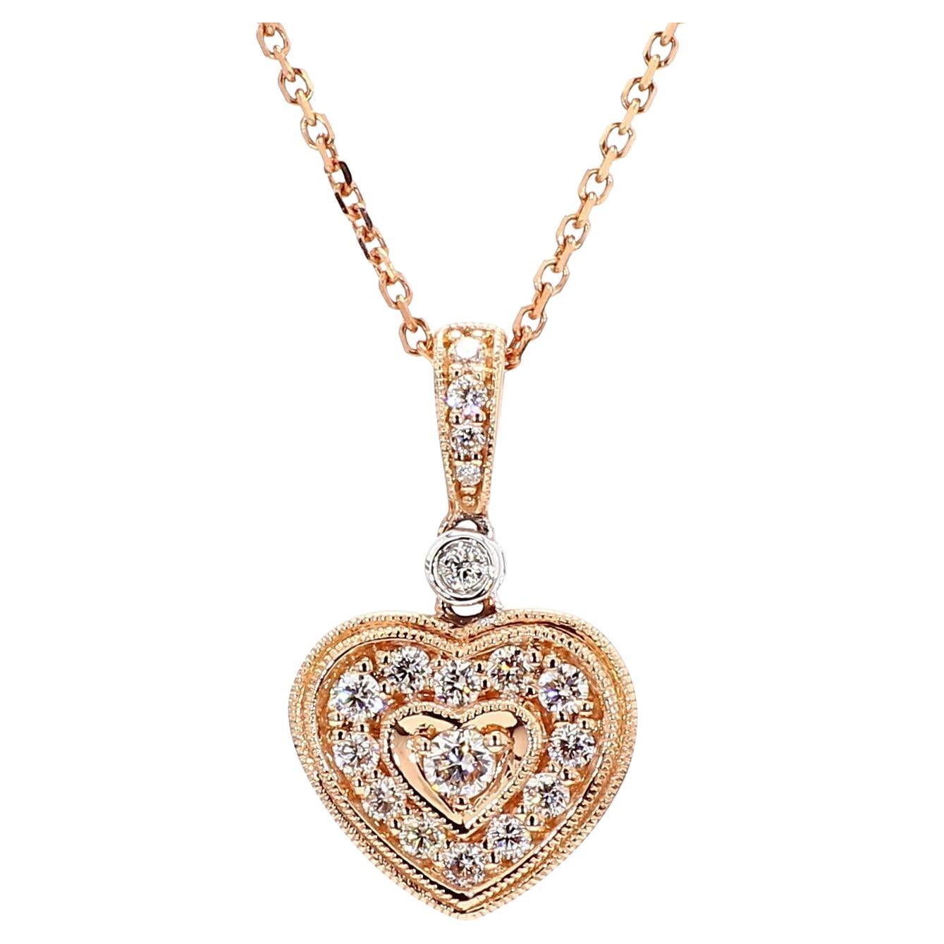 Pendentif en or blanc avec diamant rond naturel de 0.27 carat TW