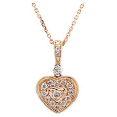 Pendentif en or blanc avec diamant rond naturel de 0.27 carat TW