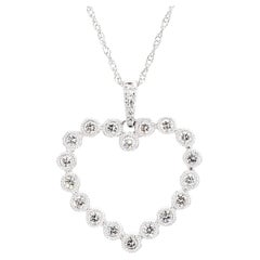 Colgante de gota de oro blanco con diamante redondo blanco natural de 0.28 quilates TW